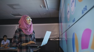 Woman presenting