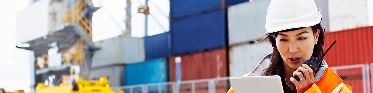 Female worker in the docks.