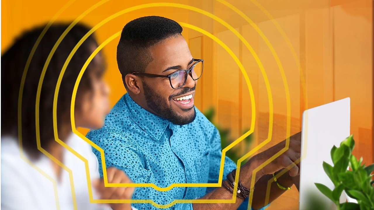 Man en vrouw op kantoor