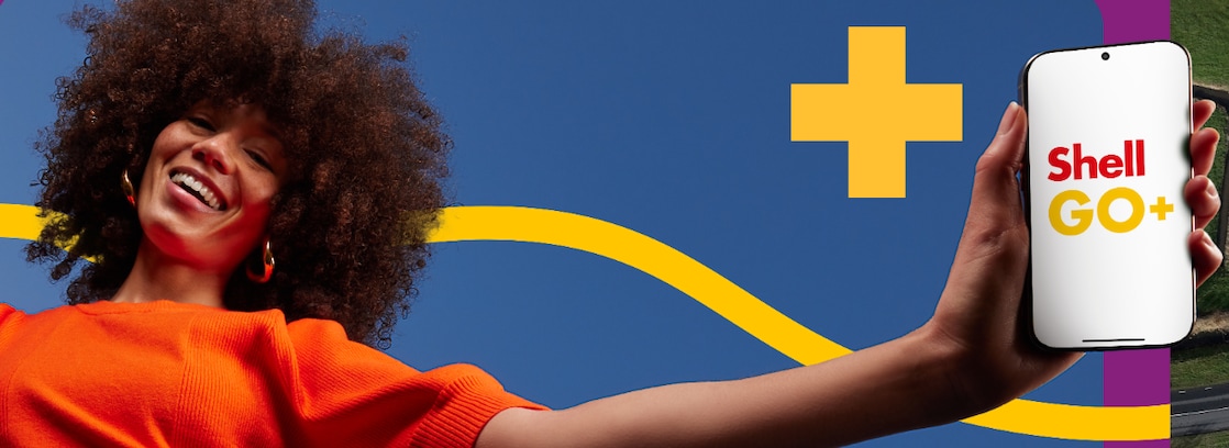 Shell GO+ vrouw met mobiel