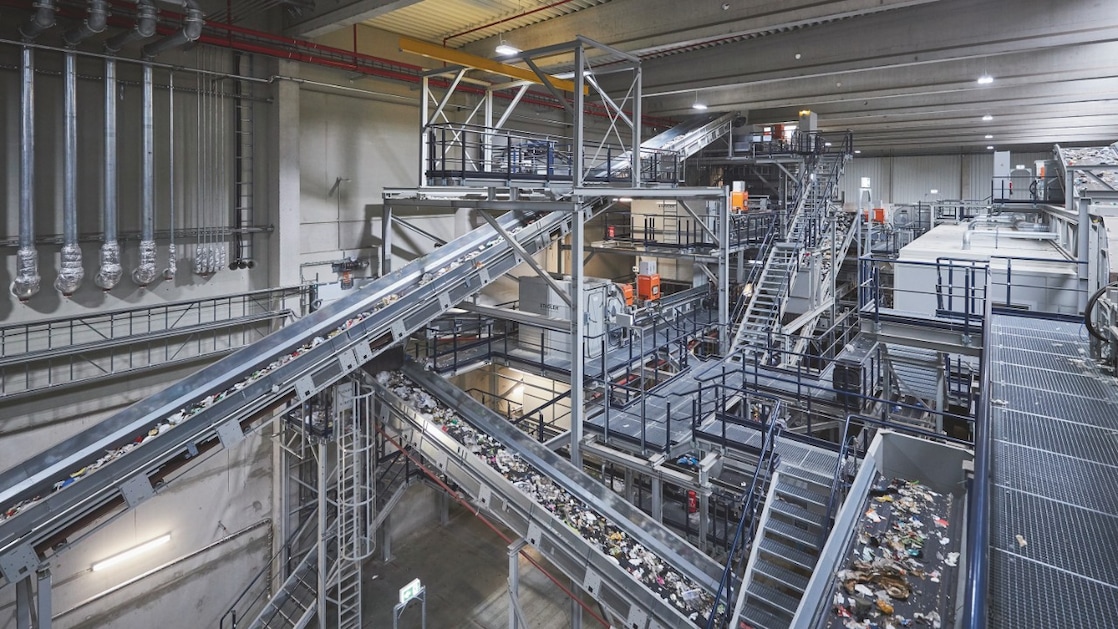 De Remondis-sorteerinstallatie voor licht verpakkingsafval in Erfstadt in de buurt van Keulen (Foto: Remondis Recycling)