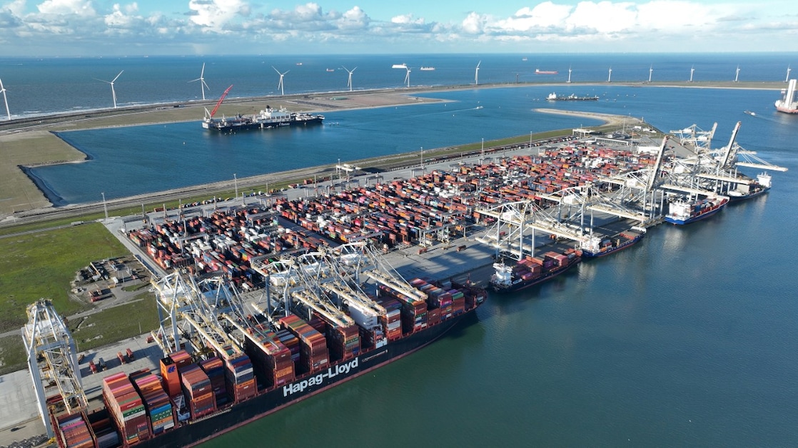 De Noordzee is een druk bevaard, met de haven van Rotterdam als belangrijke in- en uitvoerbestemming (Foto: Pond5)