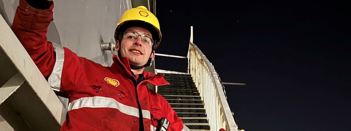 Jaap Vroom in protective gear at Shell Pernis (Courtesy of Jaap Vroom)