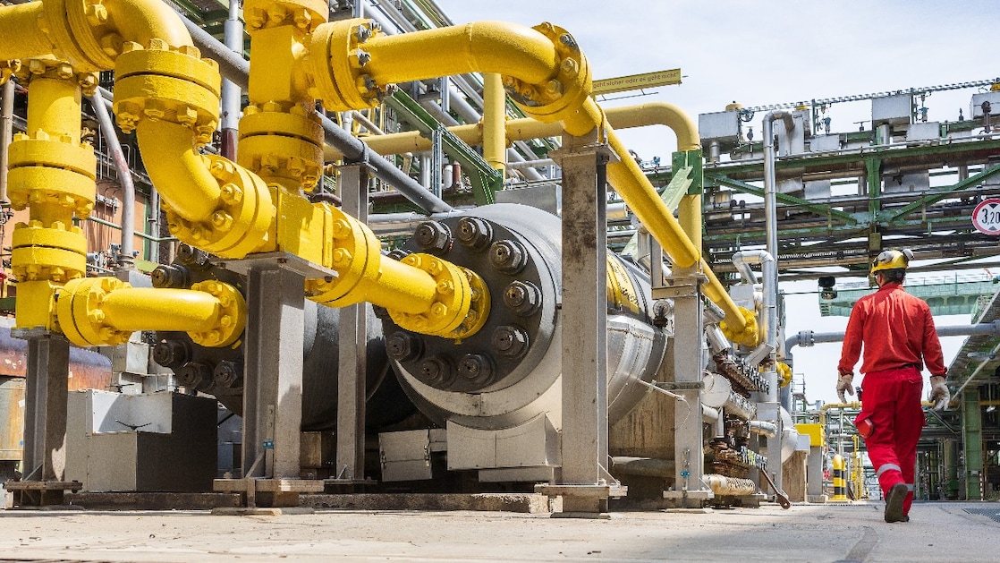 Waterstofpijpleidingen in Rijnland, Duitsland.