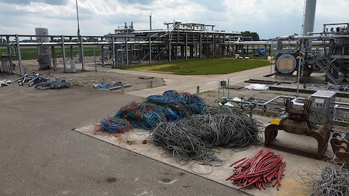 Waste seperation at the location, meant to make material ready for reuse as much as possible. (Photo: NAM)