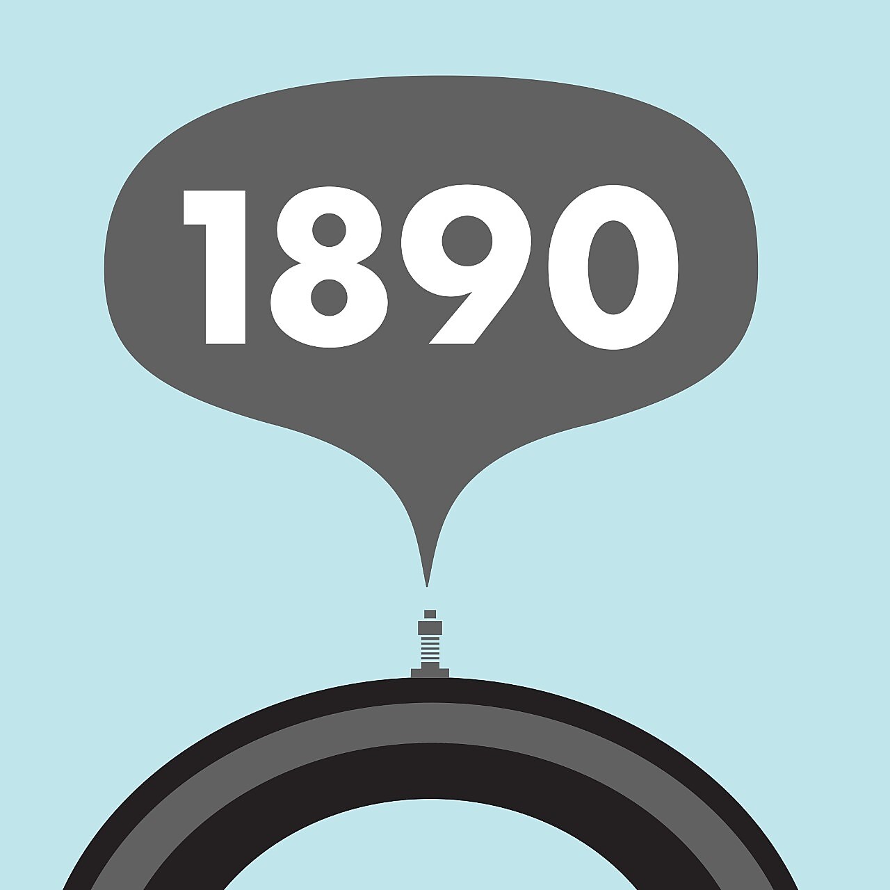 Het getal 1890 bij een band (Beeld: Jelle Hoogendam)