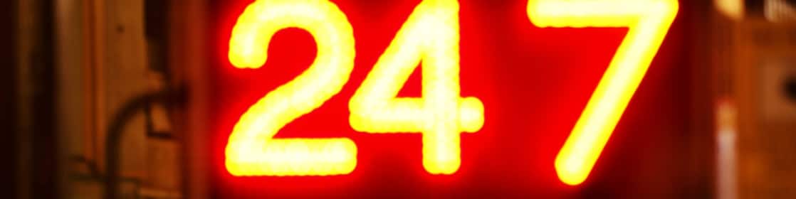 24/7-lichtreclame (Foto: AdobeStock)