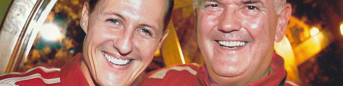 Mister Ferrari René Kroll (rechts) en Michael Schumacher (Foto met dank aan René Kroll)