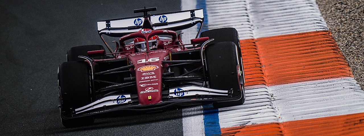Een Ferrari F1-bolide tijdens de Dutch Grand Prix van 2025 (Foto: Scudera Ferrari/Callo Albanese)