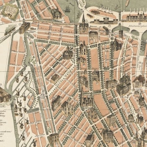 Plattegrond van Amsterdam 1886-1887 met alle genoemde locaties (Stadsarchief Amsterdam)