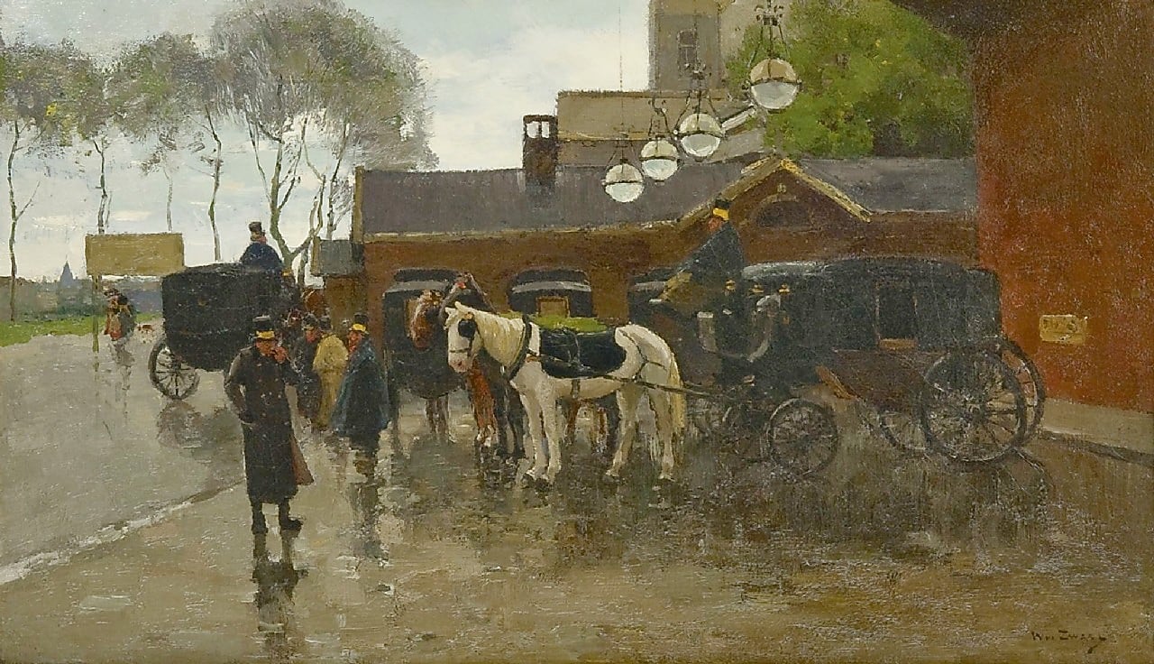 Hollandsch Spoor in Den Haag, geschilderd door Willem de Zwart (publiek domein)