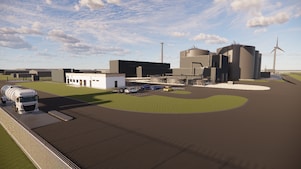 Computerimpressie van de beoogde Shell Biogas-locatie in Coevorden (Beeld: Shell Biogas/Enscape)