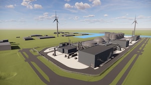 Computerimpressie van de beoogde Shell Biogas-locatie in Coevorden (Beeld: Shell Biogas/Enscape)