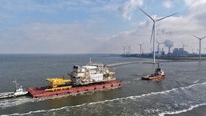 Arrival of the BaseLoad Power Hub in Eemshaven harbour, 27 September 2025 (Photo: MatZwart Photography)