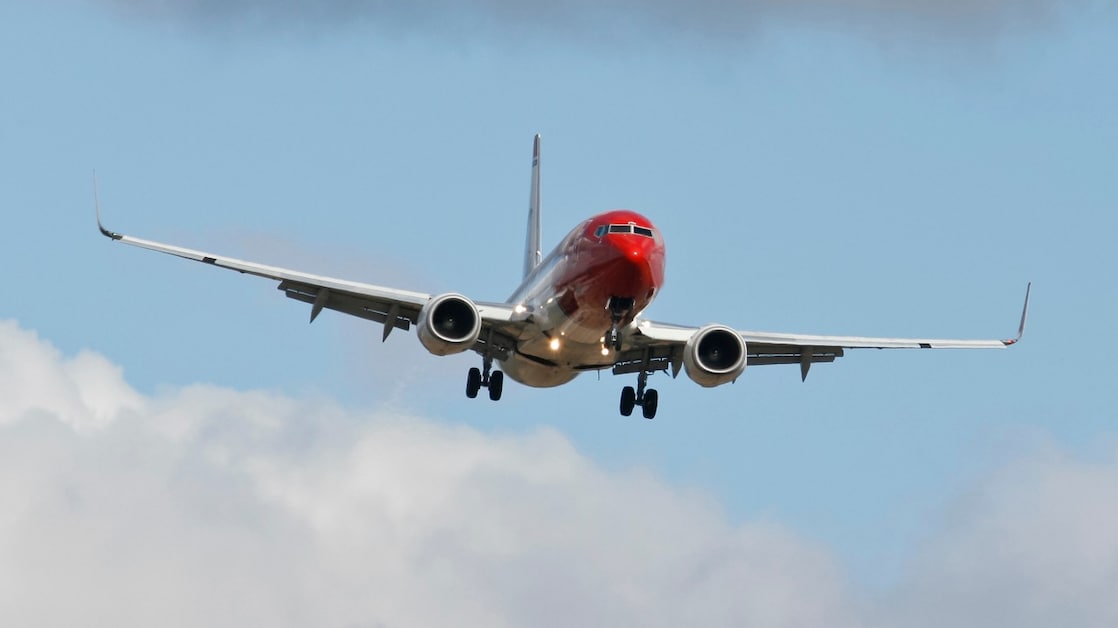 Een Boeing 737 in de landing (Foto: Marcel Burger)