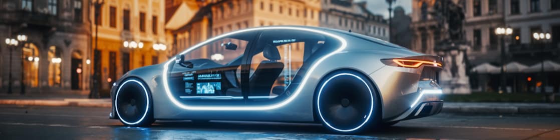 Toekomstmuziek in de Europese steden: de zelfrijdende auto (AI-gegenereerd beeld met Adobe Firefly)