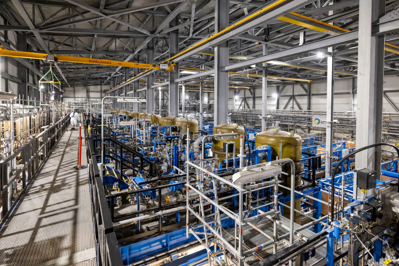 Inside Holland Hydrogen 1 under construction, April 2026 (Photo: Christian Kalse)
