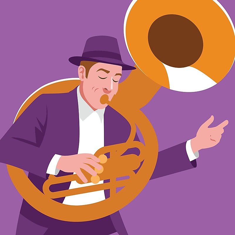 De sousafonist (Beeld: Jelle Hoogendam)