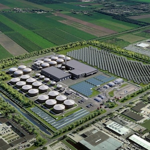 Zonnepark Emmen als deel van GZI-Next, computer rendering van 2019