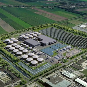 Solar park Emmen as part of GZI-Next, computer rendering from 2019