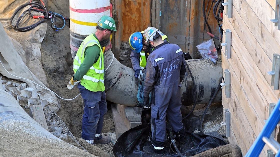 The 'golden weld': here the CO2 pipeline of Shell Pernis is being connected to the one of Porthos CCS, 18 March 2026 (Photo: Porthos/Linde)