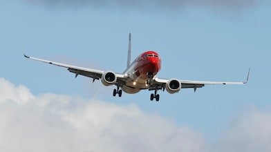 Een landende Boeing 737 (Foto: Marcel Burger)
