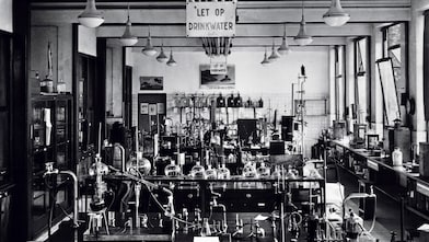 Het Shell-lab in de beginjaren (Foto: Shell Historical Heritage & Archive)