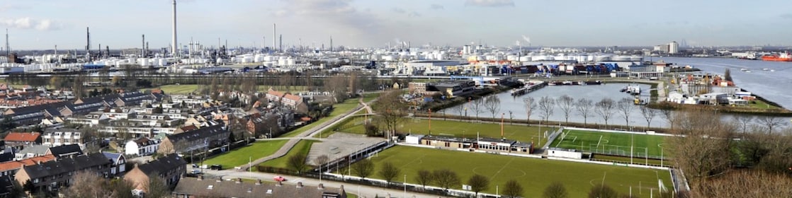 Luchtfoto van een Nederlandse buurt