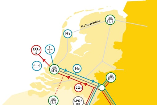 Kaart van de Delta-Rijncorridor (Beeld: Shell Nederland)