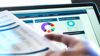 Beeld van spreadsheets en financiële tabellen