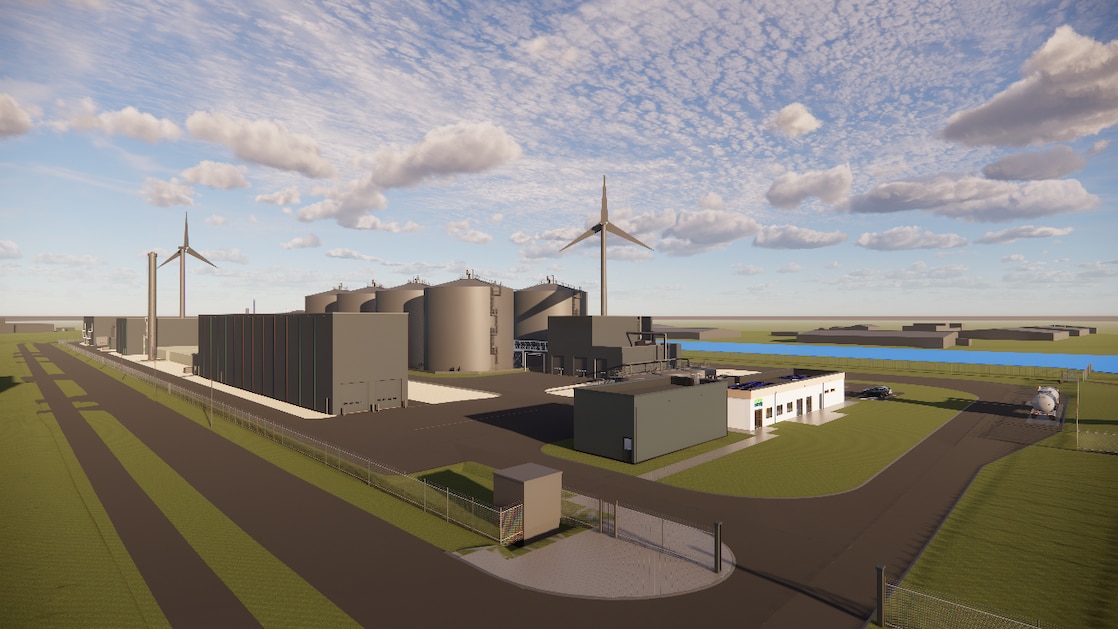 Computerrendering van Shell Biogas Coevorden (Beeld: Enscape)