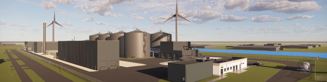 Computerrendering van Shell Biogas Coevorden (Beeld: Enscape)