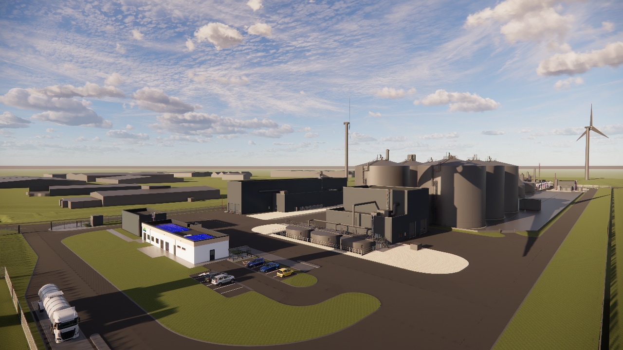Computerrendering van Shell Biogas Coevorden (Beeld: Enscape)