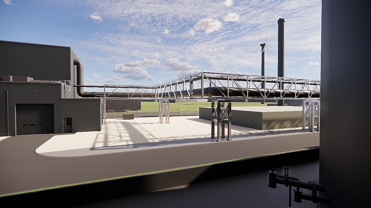 Computerrendering van Shell Biogas Coevorden (Beeld: Enscape)