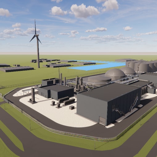 Computerrendering van Shell Biogas Coevorden (Beeld: Enscape)
