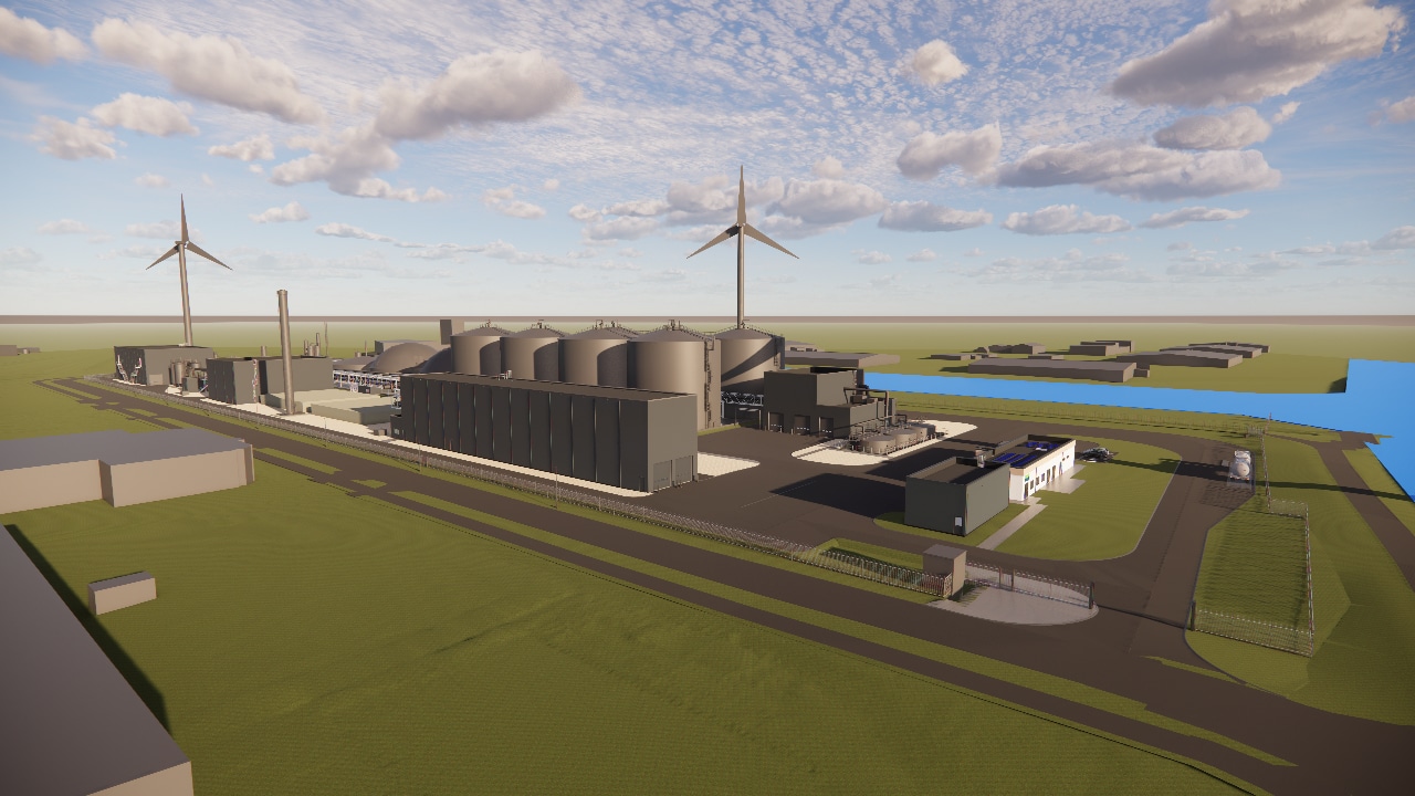 Computerrendering van Shell Biogas Coevorden (Beeld: Enscape)
