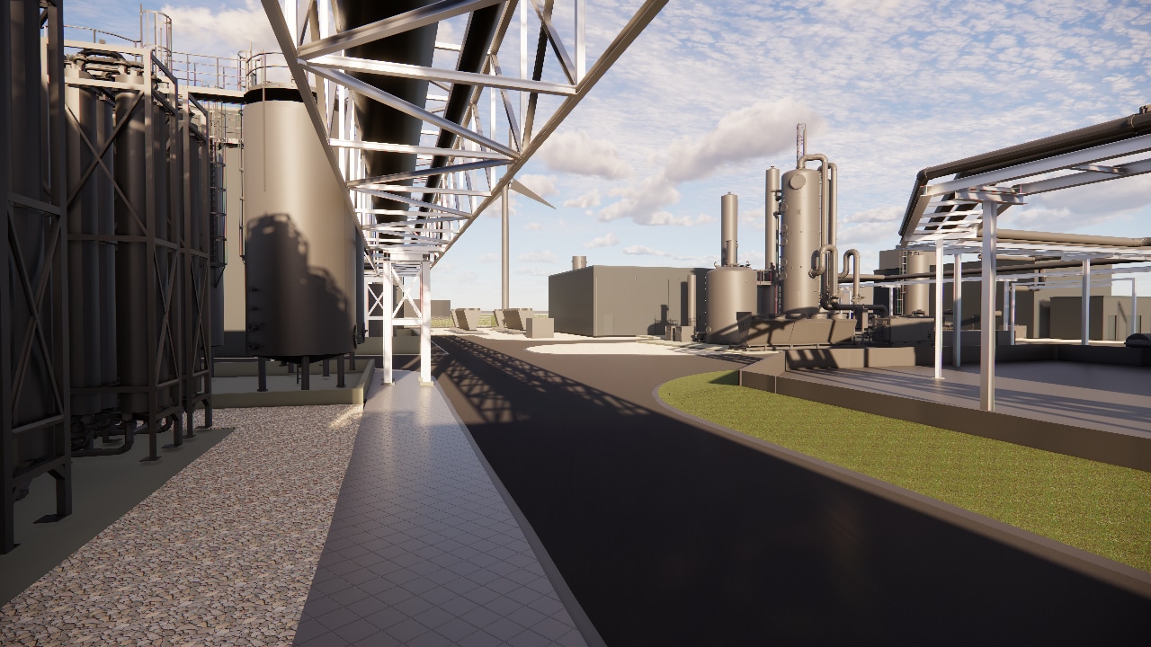 Computerrendering van Shell Biogas Coevorden (Beeld: Enscape)