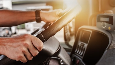 Computer rendering van een tolbox in de chauffeurskabine (Foto: Shell Fleet Solutions)