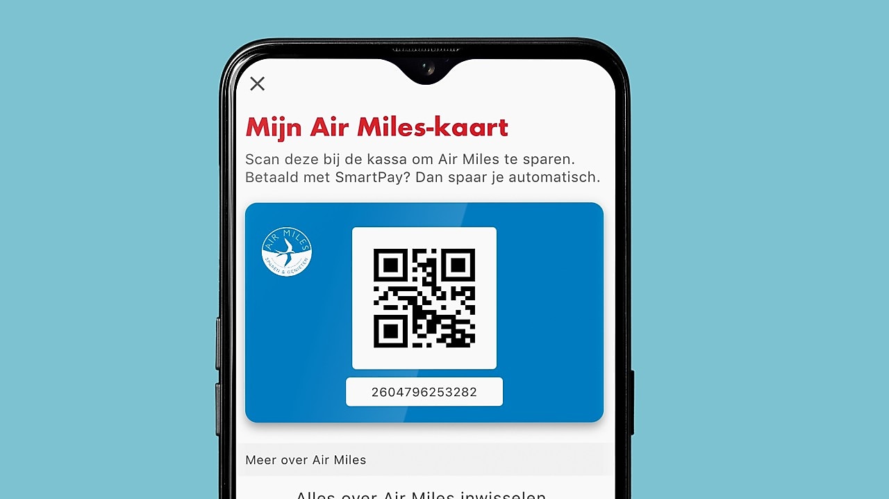 Air Miles-kaart in de app