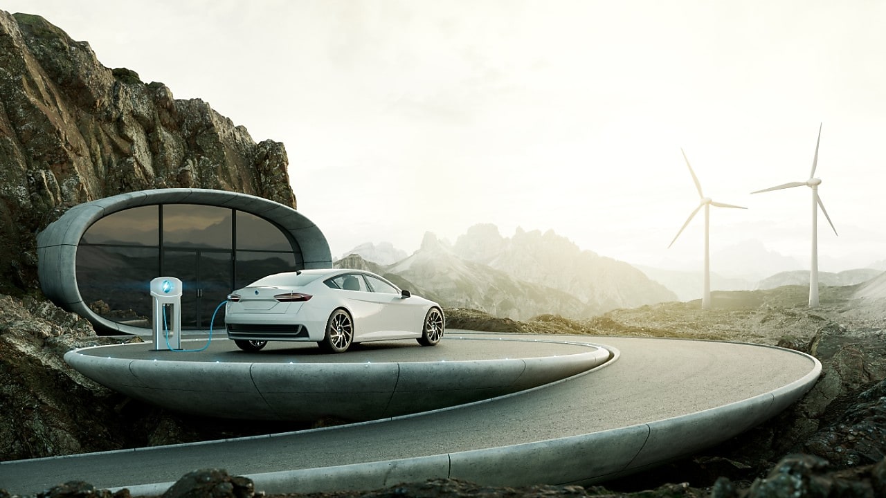 Elektrische auto wordt geladen