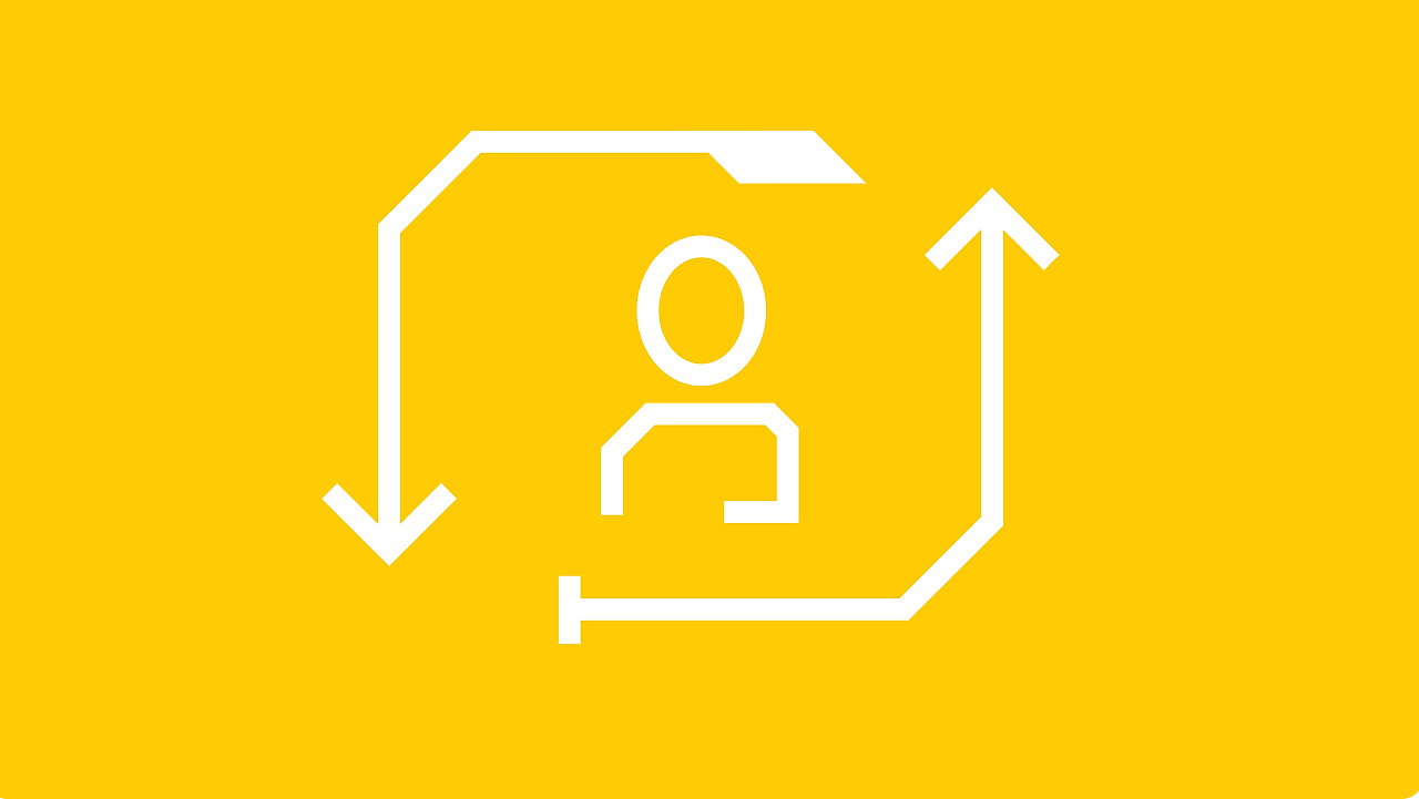 Persoon met pijlenpictogram