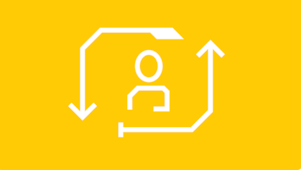 Persoon met pijlenpictogram