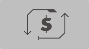 Het teken van de dollar met pijlenpictogram