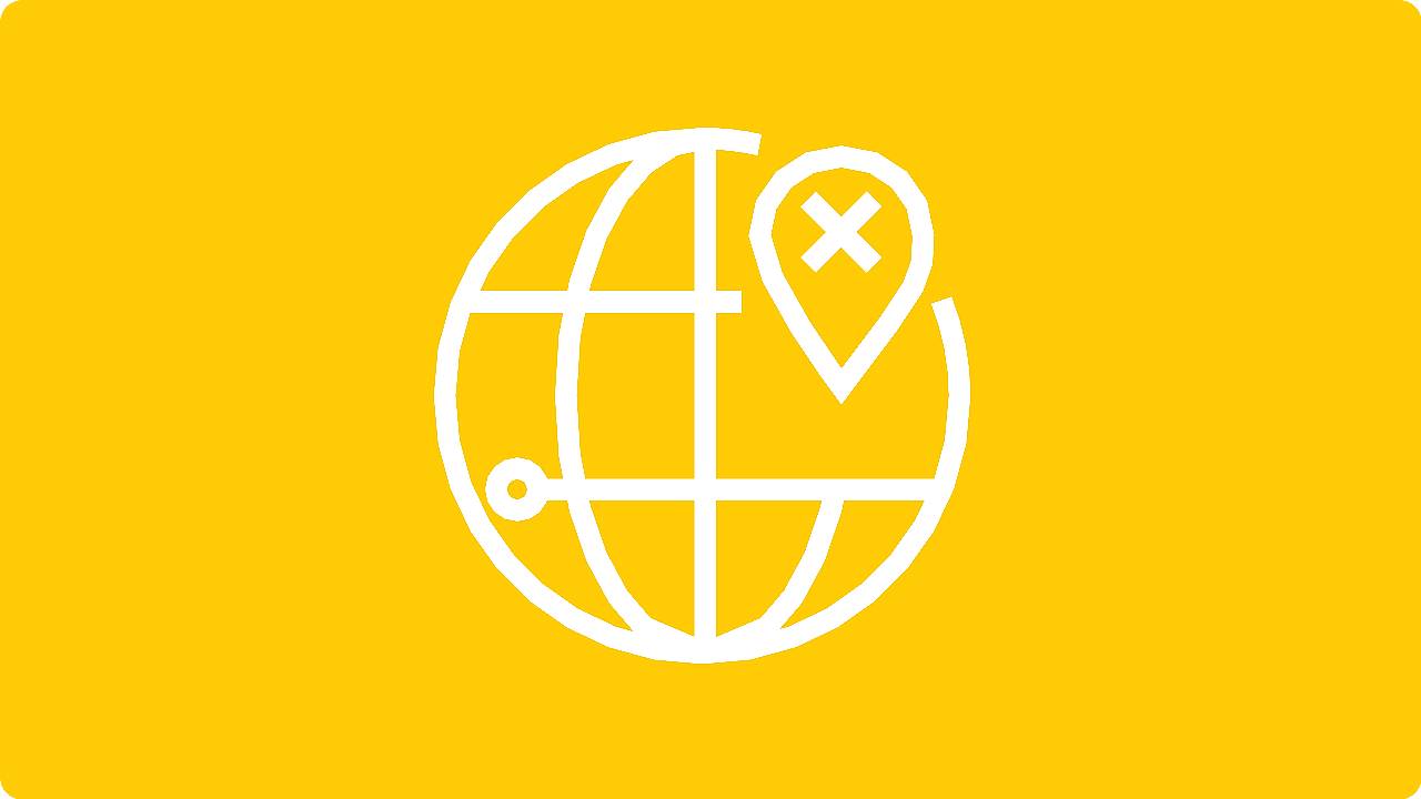 Wereldbol met POI-pictogram