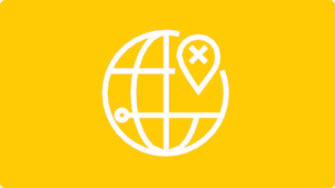 Wereldbol met POI-pictogram