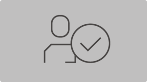 Persoon met vinkjepictogram