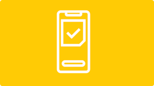 Smartphone met vinkje icoon