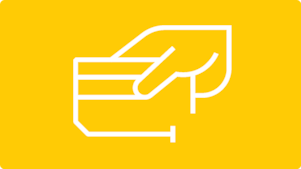 Het pictogram van de kaart in een hand