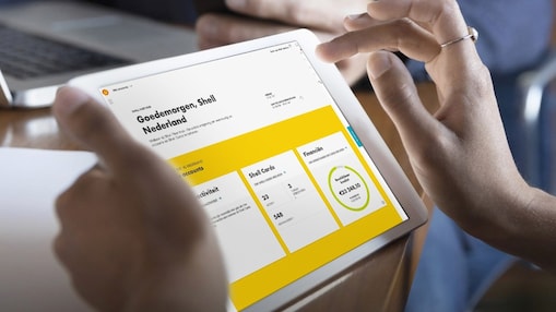Tablet met de Shell Fleet Hub