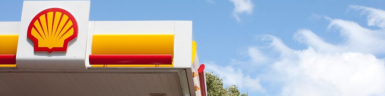 Retail station with blue sky